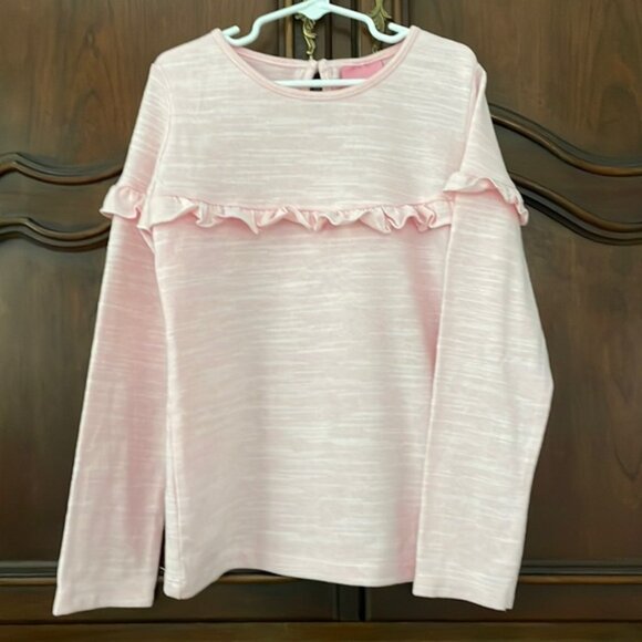 Girls BISBY Pink Ruffled Kids Top Size 10 - Picture 1 of 5